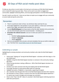 RSA - 30 Social Media Post Ideas